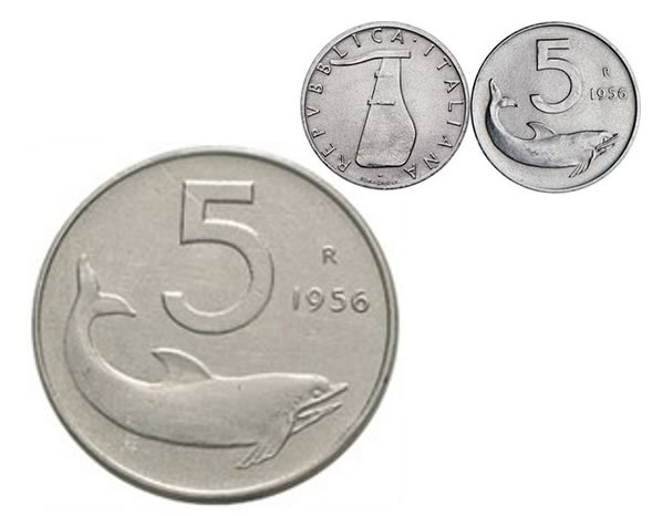 5 lire italiane del 1956