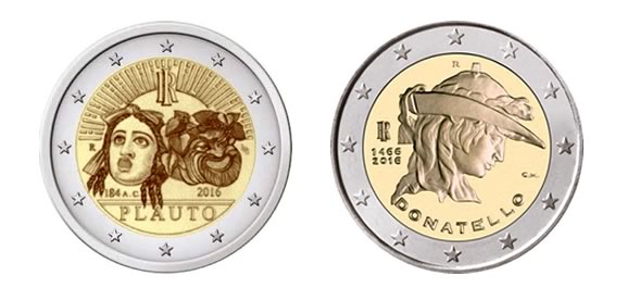 Le 2 monete commemorative dell'Italia del 2016